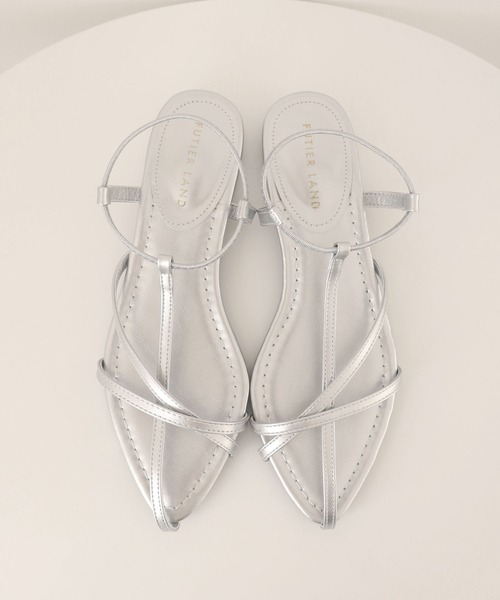 Futier land（フューティアランド）の「【片手で履ける】Tナローゴムストラップサンダル（サンダル・レディース・アイボリー/ブラック/シルバー・37/36/39/40/38）」の18枚目の写真