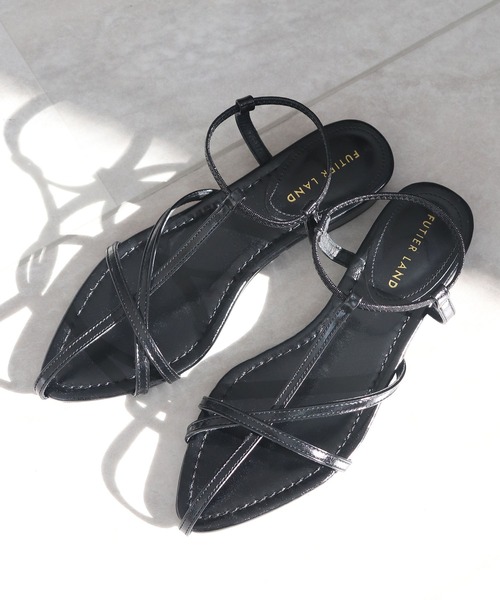 Futier land（フューティアランド）の「【片手で履ける】Tナローゴムストラップサンダル（サンダル・レディース・アイボリー/ブラック/シルバー・37/36/39/40/38）」の6枚目の写真