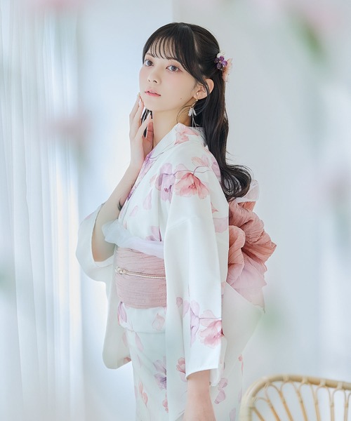 sugar nine 浴衣 ピンク 2点セット (4枚目着用画像あり) 浴衣3点セット（浴衣・帯・下駄）（浴衣）｜sugar nine