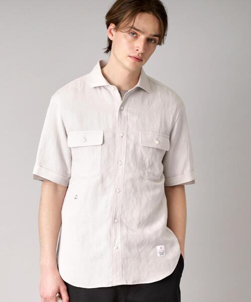 セール】リネンレーヨン ハーフスリーブシャツ（シャツ/ブラウス