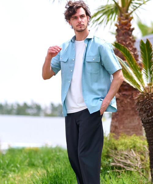 ドレステリア（DRESSTERIOR）/リネンレーヨン ハーフスリーブシャツ セール】リネンレーヨン ハーフスリーブシャツ（シャツ/ブラウス