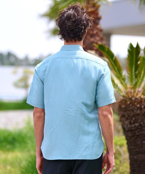 DRESSTERIOR（ドレステリア）の「リネンレーヨン ハーフスリーブシャツ（シャツ/ブラウス・メンズ・ブラック/ベージュ/グリーン系・90/91/92/94）」の10枚目の写真