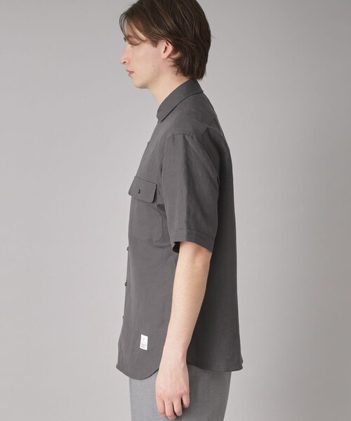 DRESSTERIOR（ドレステリア）の「リネンレーヨン ハーフスリーブシャツ（シャツ/ブラウス・メンズ・ブラック/ベージュ/グリーン系・90/91/92/94）」の15枚目の写真