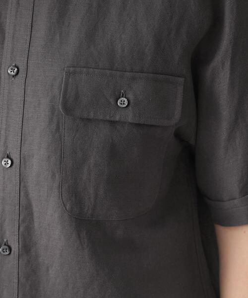 DRESSTERIOR（ドレステリア）の「リネンレーヨン ハーフスリーブシャツ（シャツ/ブラウス・メンズ・ブラック/ベージュ/グリーン系・90/91/92/94）」の18枚目の写真