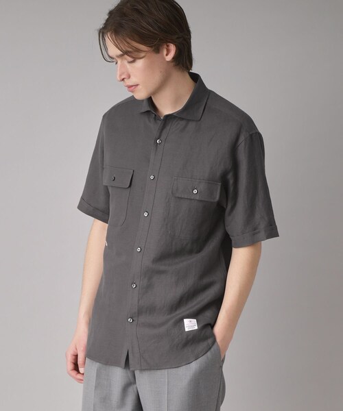 DRESSTERIOR（ドレステリア）の「リネンレーヨン ハーフスリーブシャツ（シャツ/ブラウス・メンズ・ブラック/ベージュ/グリーン系・90/91/92/94）」の22枚目の写真