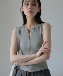 ジップデザインノースリーブ