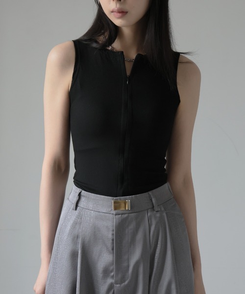 Ulysses(ユリシス)の「ジップデザインノースリーブ(タンクトップ・レディース・グレー/ブラック・S/M)」の13枚目の写真