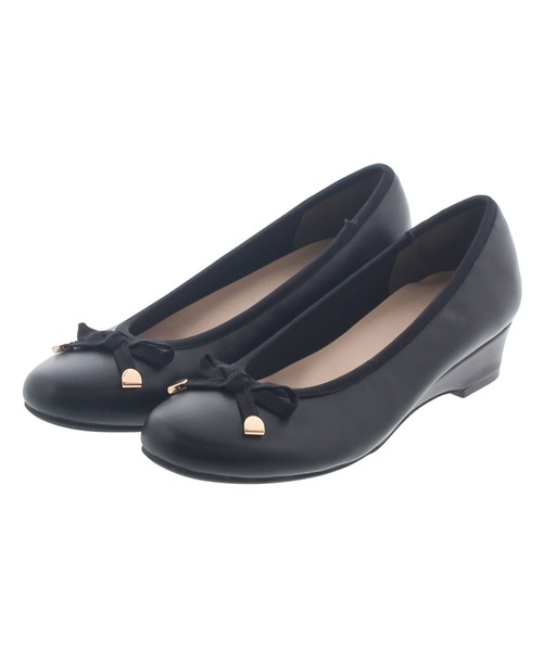 JELLY BEANS(ジェリービーンズ)の「ウエッジヒールバレエパンプス<ふわさら><痛くない><疲れない>(204-52811)JELLY BEANS(ジェリービーンズ)(パンプス・レディース・ブラック/ブラック系1/ベージュ・23/22.5/24.5/24/23.5/25/22/25.5/21.5)」の2枚目の写真