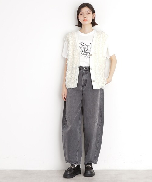 THE SHOP TK (ザ ショップ ティーケー )の「◆テープヤーンベスト(ベスト・レディース・アイボリー/ブラック系3・99)」の5枚目の写真