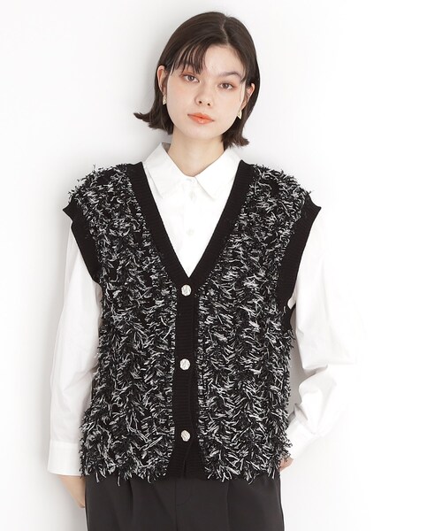 THE SHOP TK (ザ ショップ ティーケー )の「◆テープヤーンベスト(ベスト・レディース・アイボリー/ブラック系3・99)」の7枚目の写真
