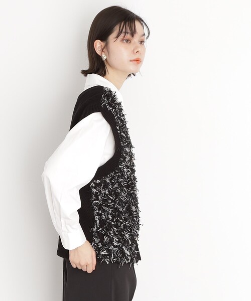 THE SHOP TK (ザ ショップ ティーケー )の「◆テープヤーンベスト(ベスト・レディース・アイボリー/ブラック系3・99)」の8枚目の写真