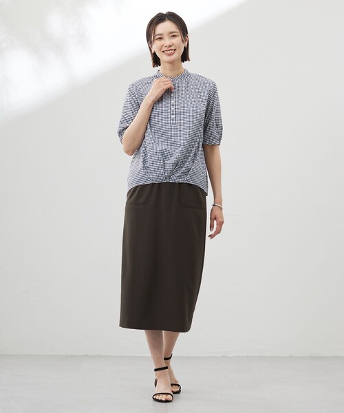 J.PRESS Ladies(J.プレス レディス)の「【WEB限定カラーあり・洗える・接触冷感・吸水速乾】Lightジョーゼット ナロー スカート(スカート・レディース・ネイビー系/ダークブラウン系/ベージュ系・S/XS)」の20枚目の写真