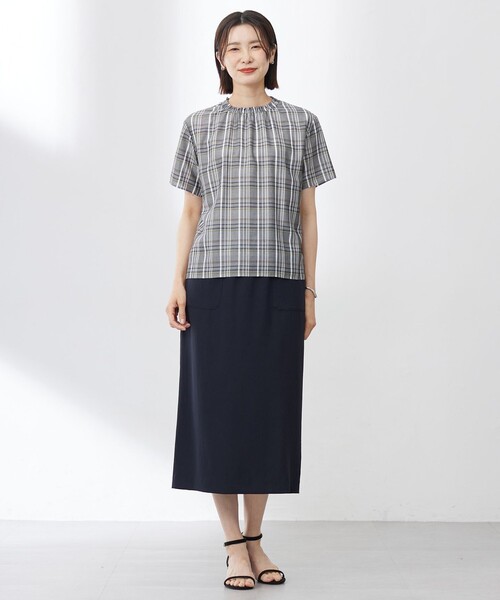 J.PRESS Ladies(J.プレス レディス)の「【WEB限定カラーあり・洗える・接触冷感・吸水速乾】Lightジョーゼット ナロー スカート(スカート・レディース・ネイビー系/ダークブラウン系/ベージュ系・S/XS)」の17枚目の写真