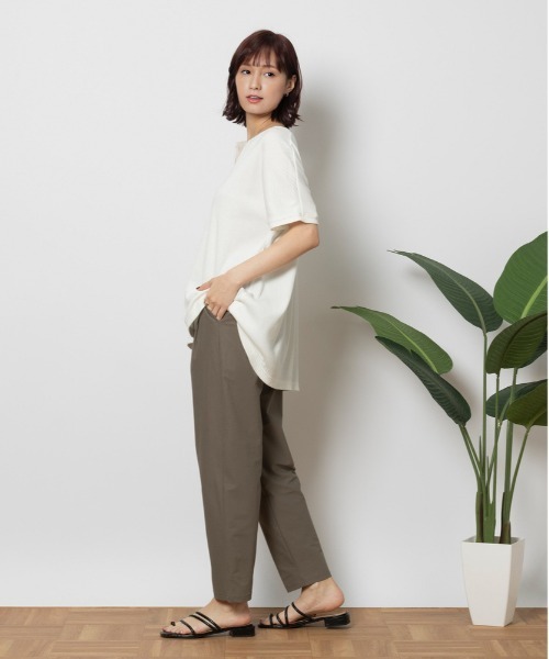 Right-on（ライトオン）の「【接触冷感】冷感テーパードパンツ（その他パンツ・レディース・カーキブラウン/ベージュ/ブラック・M/L/S）」の9枚目の写真