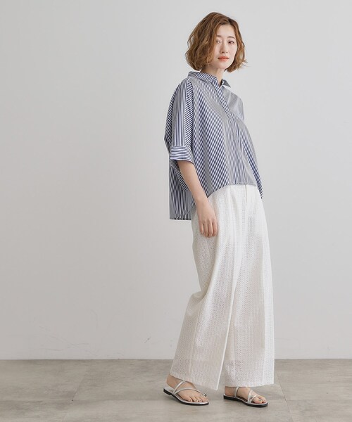 grove(グローブ)の「◆【レースの透け感が軽やか】エンブロイダリーレースワイドパンツ(その他パンツ・レディース・ブラック/オフホワイト/ブラウン系・02/05/04/03/01)」の6枚目の写真