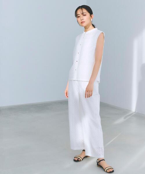grove(グローブ)の「◆【レースの透け感が軽やか】エンブロイダリーレースワイドパンツ(その他パンツ・レディース・ブラック/オフホワイト/ブラウン系・02/05/04/03/01)」の7枚目の写真