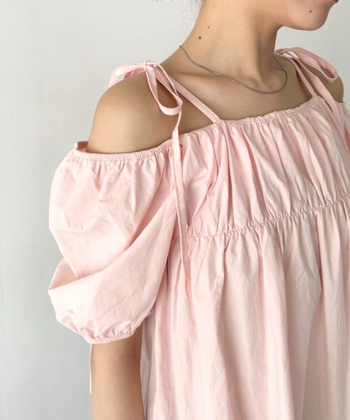 セール】肩リボンギャザーオフショルブラウス（シャツ/ブラウス