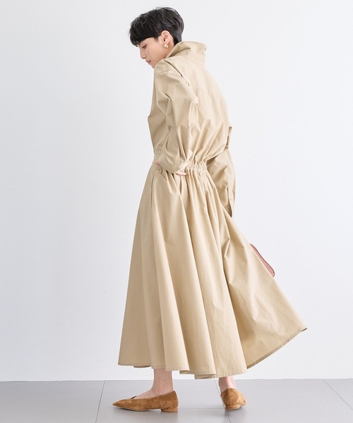 BARNYARDSTORM（バンヤードストーム）の「BARNYARDSTORM / シャツフレアーワンピース　マシンウォッシャブル（シャツワンピース・レディース・ベージュ/カーキ・0/1）」の6枚目の写真