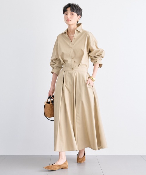 BARNYARDSTORM（バンヤードストーム）の「BARNYARDSTORM / シャツフレアーワンピース　マシンウォッシャブル（シャツワンピース・レディース・ベージュ/カーキ・0/1）」の20枚目の写真