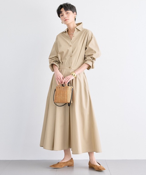 BARNYARDSTORM（バンヤードストーム）の「BARNYARDSTORM / シャツフレアーワンピース　マシンウォッシャブル（シャツワンピース・レディース・ベージュ/カーキ・0/1）」の21枚目の写真
