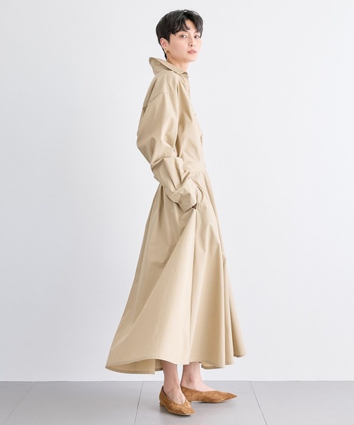 BARNYARDSTORM（バンヤードストーム）の「BARNYARDSTORM / シャツフレアーワンピース　マシンウォッシャブル（シャツワンピース・レディース・ベージュ/カーキ・0/1）」の22枚目の写真