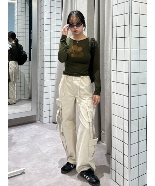 LAGUA GEM(ラグアジェム)の「FLOWER MESH ニット(ニット/セーター・レディース・ホワイト/カーキ/チャコールグレー・FREE)」の21枚目の写真