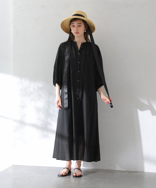 La TOTALITE（ラトータリテ）の「【洗える】ボイルシャツワンピース（ワンピース・レディース・ブラック/ホワイト/ブルー系その他・FREE）」の15枚目の写真