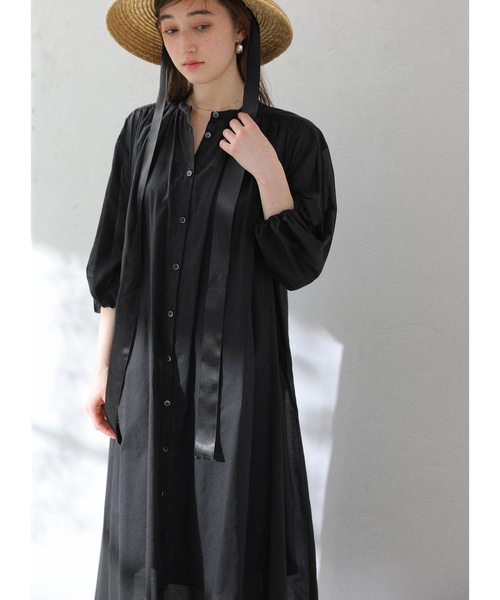 La TOTALITE（ラトータリテ）の「【洗える】ボイルシャツワンピース（ワンピース・レディース・ブラック/ホワイト/ブルー系その他・FREE）」の19枚目の写真