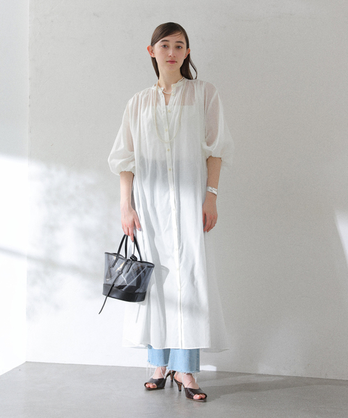 La TOTALITE（ラトータリテ）の「【洗える】ボイルシャツワンピース（ワンピース・レディース・ブラック/ホワイト/ブルー系その他・FREE）」の21枚目の写真