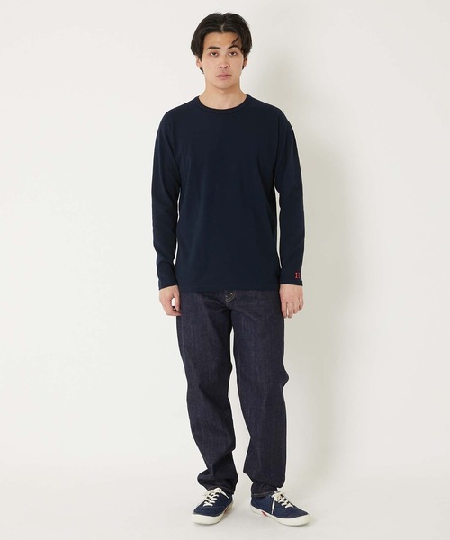 HOLLYWOOD RANCH MARKET(ハリウッドランチマーケット)の「ストレッチフライス コンフォータブル ロングスリーブ Tシャツ(Tシャツ/カットソー・メンズ・グレー/ホワイト/ダークネイビー/ブラック・SMALL/MEDIUM/LARGE/X-LARGE)」の11枚目の写真