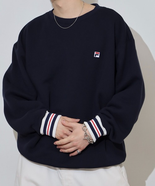 FILA HERITAGE（フィラヘリテージ）の「FILA HERITAGE CREW NECK SWEAT ロゴ刺繍 クルーネックスウェット（スウェット・メンズ・グレー/ネイビー・XL/L/M）」の22枚目の写真