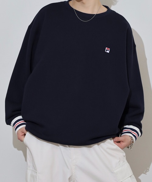 FILA HERITAGE（フィラヘリテージ）の「FILA HERITAGE CREW NECK SWEAT ロゴ刺繍 クルーネックスウェット（スウェット・メンズ・グレー/ネイビー・XL/L/M）」の21枚目の写真