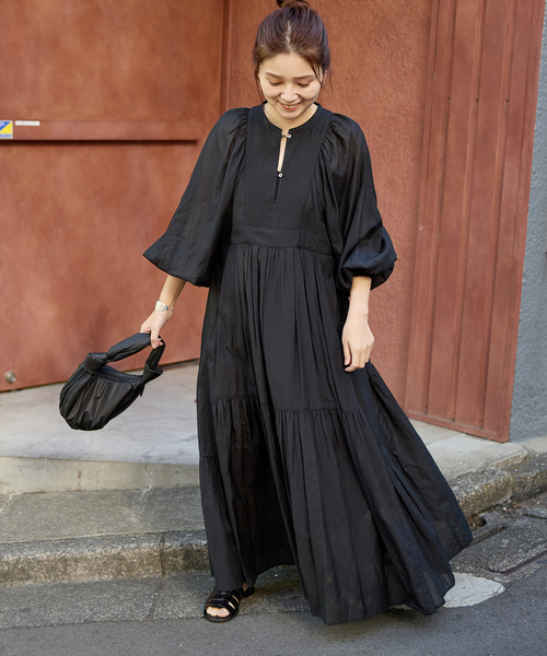 JOURNAL STANDARD（ジャーナルスタンダード）の「《追加2》オリエンタルマキシワンピース（ワンピース・レディース・ブラウン/ブルー/イエロー/ブラック・FREE）」の7枚目の写真