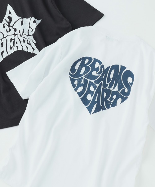 BEAMS HEART（ビームスハート）の「【ユニセックス】ハート スター バックプリント Tシャツ（Tシャツ/カットソー・メンズ・チャコールグレー/ホワイト・MEDIUM/SMALL/X-LARGE/LARGE）」の6枚目の写真
