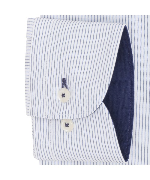 TOKYO SHIRTS(トウキョウシャツ)の「形態安定ノーアイロン ボタンダウン 長袖ストレッチビジネスワイシャツ(ビジネスシャツ・メンズ・ブルー・首回り37cm-裄丈80cm/首回り39cm-裄丈80cm/首回り39cm-裄丈84cm/首回り41cm-裄丈82cm/首回り41cm-裄丈86cm/首回り42cm-裄丈82cm/首回り42cm-裄丈86cm/首回り43cm-裄丈82cm/首回り43cm-裄丈86cm/首回り37cm-裄丈84cm)」の3枚目の写真