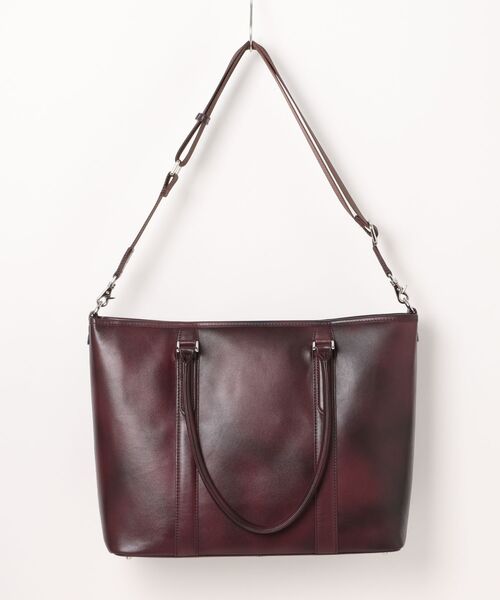 MEN'S BIGI（メンズビギ）の「【SEEKER/シーカー】別注ムラレザー2wayトート&ショルダーバッグ（トートバッグ・メンズ・ブラック/ネイビー/ダークブラウン・FREE）」の17枚目の写真