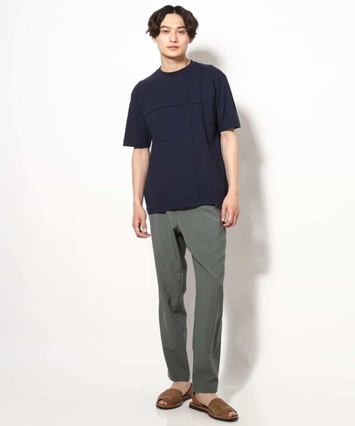 a.v.v（アーヴェヴェ）の「【接触冷感/綿100％】ピンタックデザインTシャツ（デザテクシリーズ）（Tシャツ/カットソー・メンズ・ブラック/グリーン/ホワイト/ネイビー・50/46/48/44）」の8枚目の写真