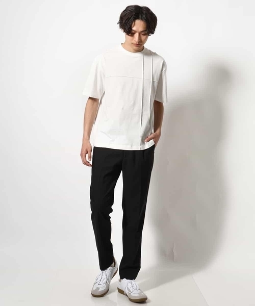 a.v.v（アーヴェヴェ）の「【接触冷感/綿100％】ピンタックデザインTシャツ（デザテクシリーズ）（Tシャツ/カットソー・メンズ・ブラック/グリーン/ホワイト/ネイビー・50/46/48/44）」の12枚目の写真