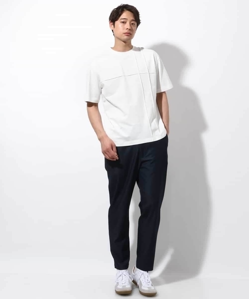 a.v.v（アーヴェヴェ）の「【接触冷感/綿100％】ピンタックデザインTシャツ（デザテクシリーズ）（Tシャツ/カットソー・メンズ・ブラック/グリーン/ホワイト/ネイビー・50/46/48/44）」の13枚目の写真