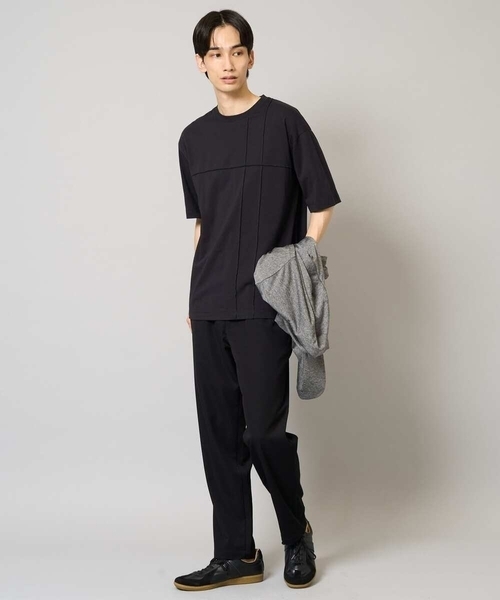 a.v.v（アーヴェヴェ）の「【接触冷感/綿100％】ピンタックデザインTシャツ（デザテクシリーズ）（Tシャツ/カットソー・メンズ・ブラック/グリーン/ホワイト/ネイビー・50/46/48/44）」の16枚目の写真