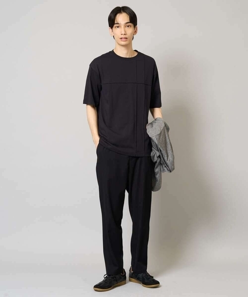a.v.v（アーヴェヴェ）の「【接触冷感/綿100％】ピンタックデザインTシャツ（デザテクシリーズ）（Tシャツ/カットソー・メンズ・ブラック/グリーン/ホワイト/ネイビー・50/46/48/44）」の17枚目の写真