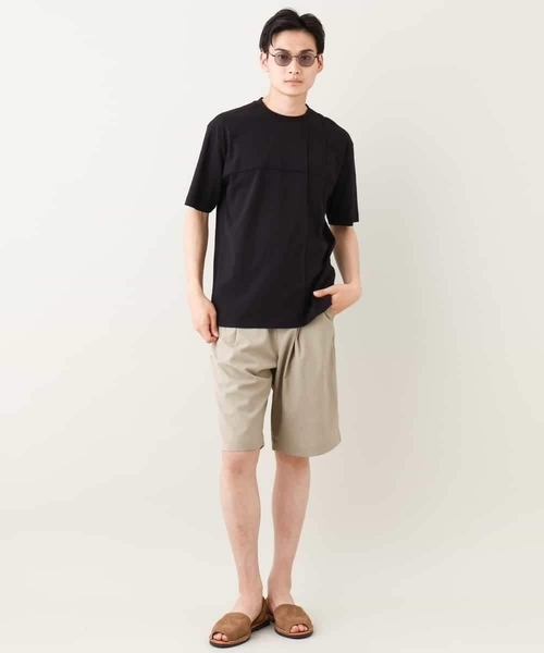 a.v.v（アーヴェヴェ）の「【接触冷感/綿100％】ピンタックデザインTシャツ（デザテクシリーズ）（Tシャツ/カットソー・メンズ・ブラック/グリーン/ホワイト/ネイビー・50/46/48/44）」の18枚目の写真