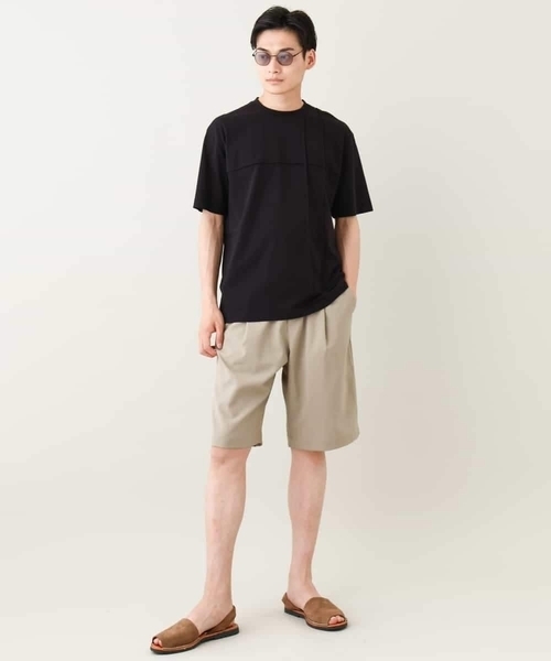 a.v.v（アーヴェヴェ）の「【接触冷感/綿100％】ピンタックデザインTシャツ（デザテクシリーズ）（Tシャツ/カットソー・メンズ・ブラック/グリーン/ホワイト/ネイビー・50/46/48/44）」の19枚目の写真