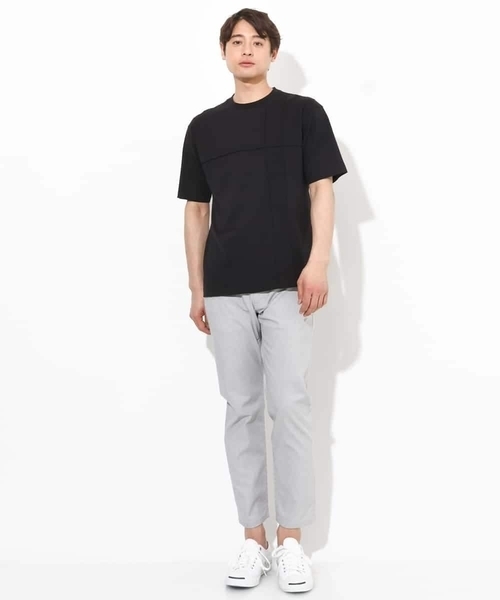 a.v.v（アーヴェヴェ）の「【接触冷感/綿100％】ピンタックデザインTシャツ（デザテクシリーズ）（Tシャツ/カットソー・メンズ・ブラック/グリーン/ホワイト/ネイビー・50/46/48/44）」の21枚目の写真
