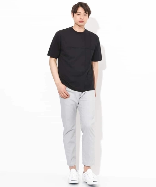 a.v.v（アーヴェヴェ）の「【接触冷感/綿100％】ピンタックデザインTシャツ（デザテクシリーズ）（Tシャツ/カットソー・メンズ・ブラック/グリーン/ホワイト/ネイビー・50/46/48/44）」の22枚目の写真