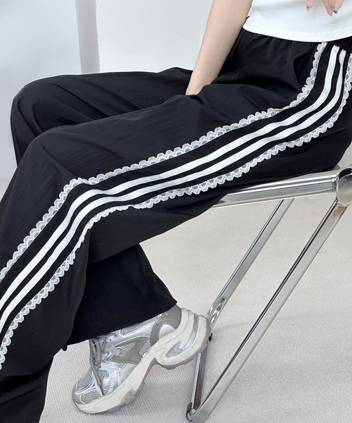 MAISON DE THERESE（メゾン ド テレーズ）の「レースリボン付きハイウエストワイドパンツ（その他パンツ・レディース・ホワイト/ブラック・S/M/L/XL）」の20枚目の写真