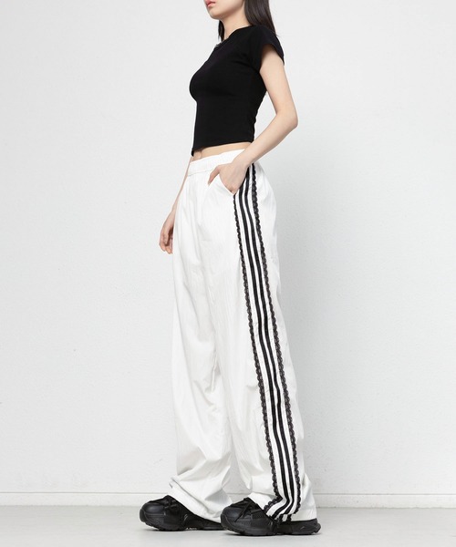 MAISON DE THERESE（メゾン ド テレーズ）の「レースリボン付きハイウエストワイドパンツ（その他パンツ・レディース・ホワイト/ブラック・S/M/L/XL）」の13枚目の写真