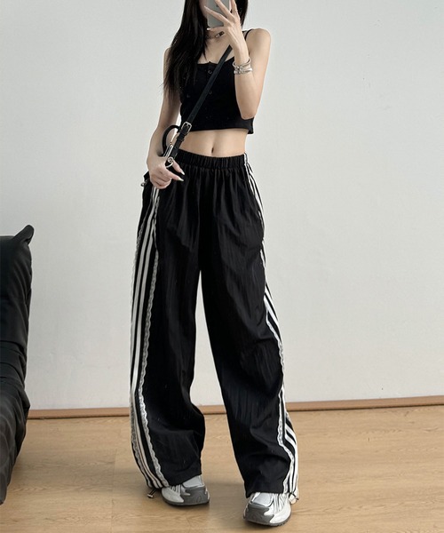 MAISON DE THERESE（メゾン ド テレーズ）の「レースリボン付きハイウエストワイドパンツ（その他パンツ・レディース・ホワイト/ブラック・S/M/L/XL）」の10枚目の写真