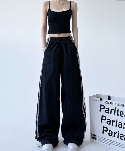 MAISON DE THERESE（メゾン ド テレーズ）の「レースリボン付きハイウエストワイドパンツ（その他パンツ・レディース・ホワイト/ブラック・S/M/L/XL）」の17枚目の写真