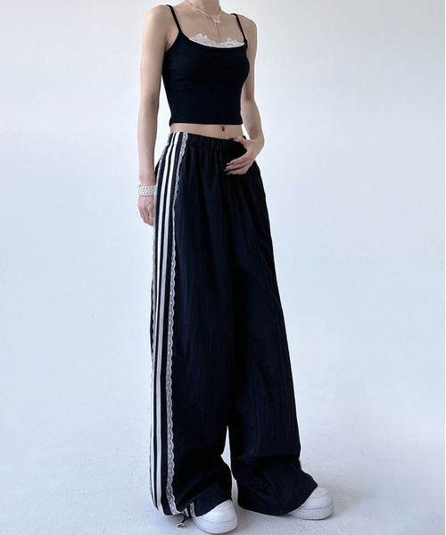 MAISON DE THERESE（メゾン ド テレーズ）の「レースリボン付きハイウエストワイドパンツ（その他パンツ・レディース・ホワイト/ブラック・S/M/L/XL）」の15枚目の写真